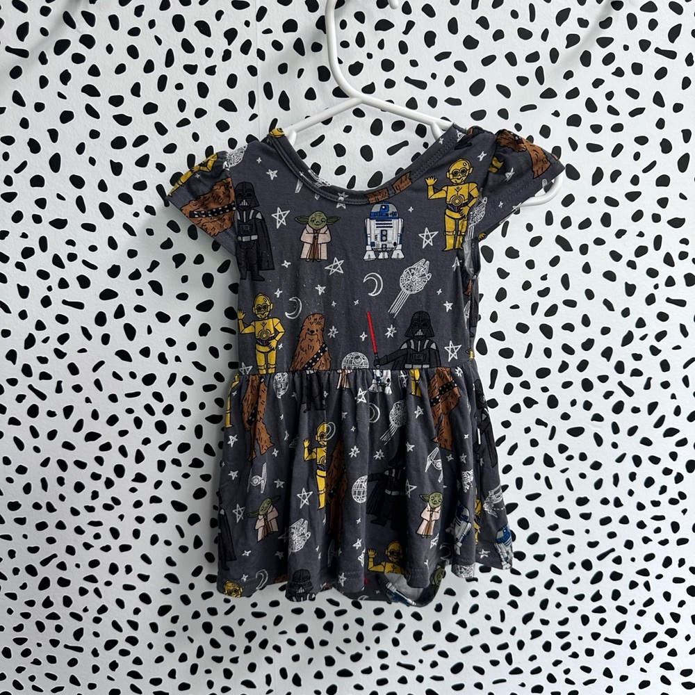 Little Sleepies Bamboo Disney Star Wars Twirl Dress Size 6-12 mo